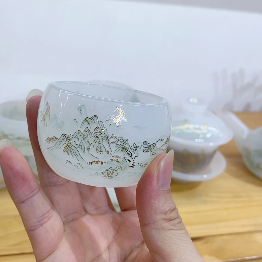 手工艺品琉璃千里江山客杯