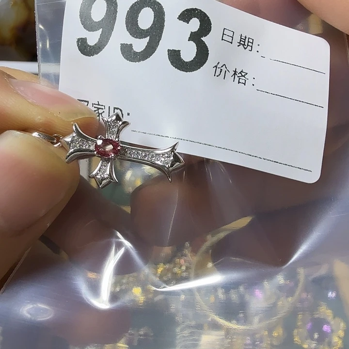 银S925镶嵌颈饰碧玺带****士
