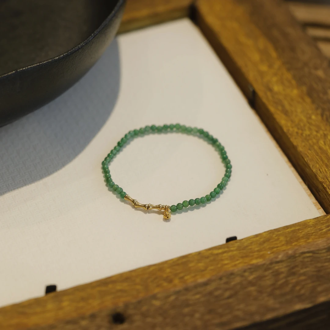 麦麦【清漪】天然翡翠+18K 手串 多样性发货其一