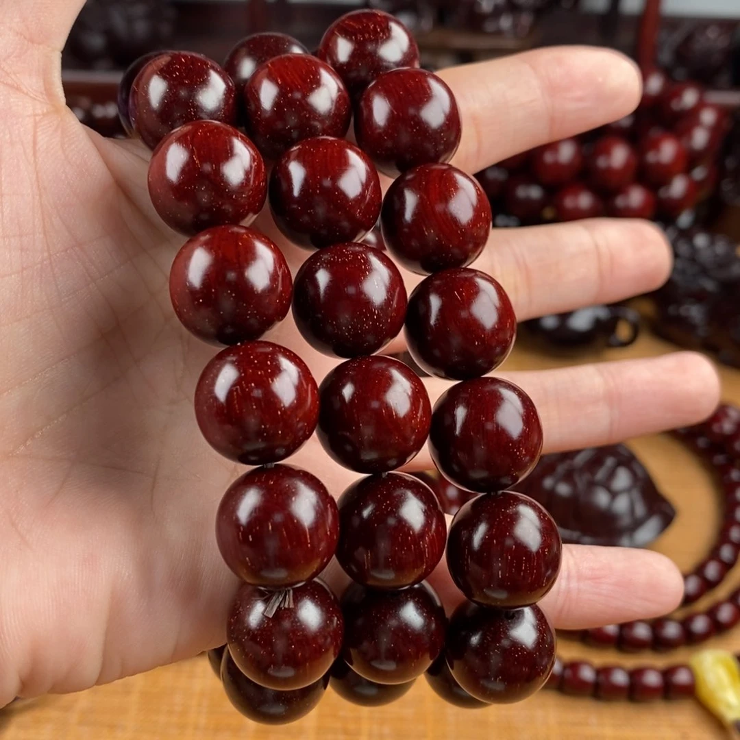 小叶紫檀手串/手链好*人1.5*36加跑环➕弟子珠