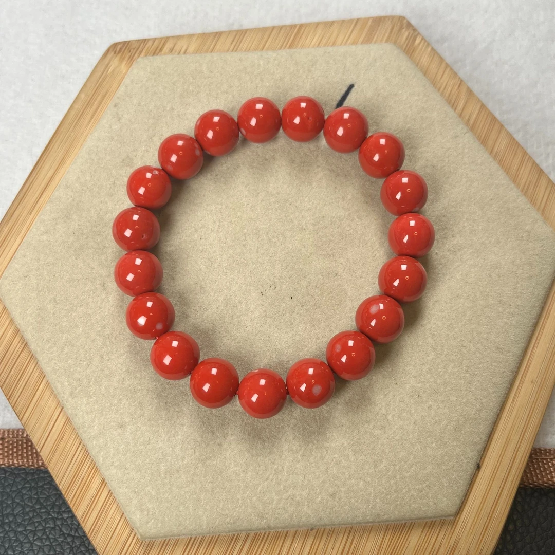003橘红色圆珠手串