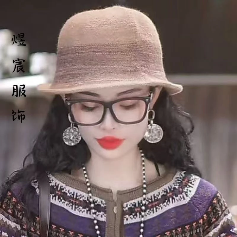 【煜宸达人】2037春夏透气凉帽针织太阳帽时尚卷边遮阳防晒盆帽女