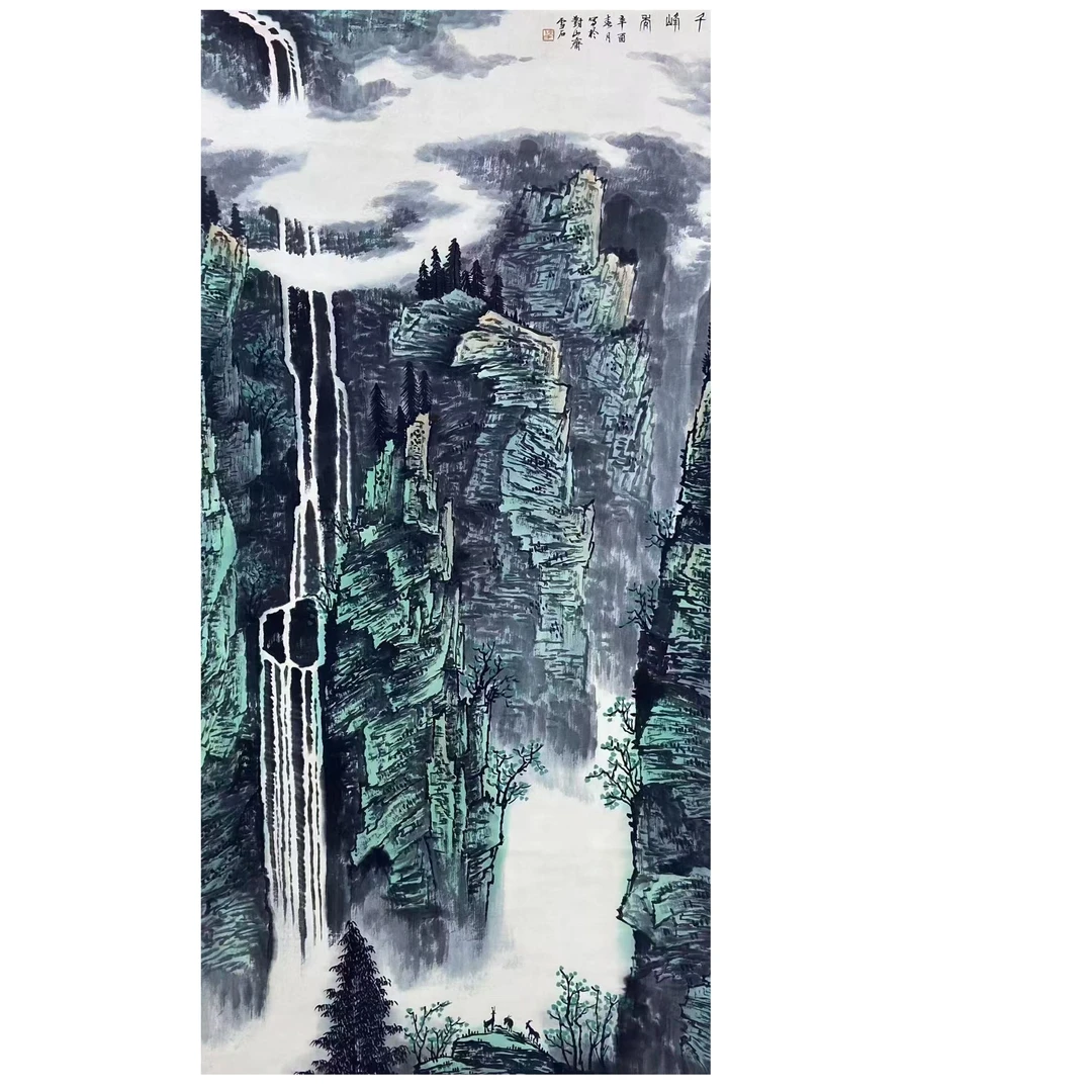 白 山水立轴135 65 7.8平尺