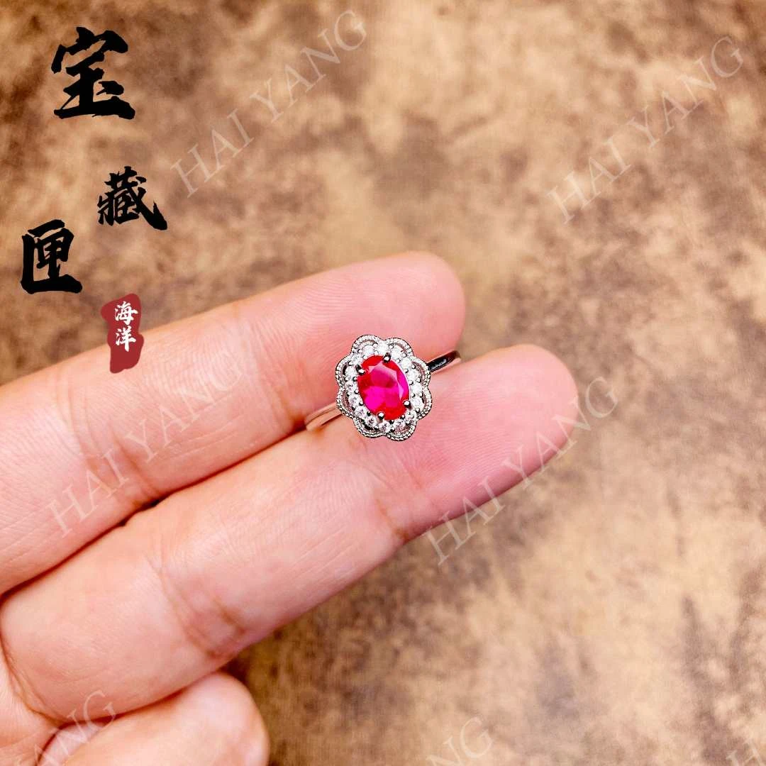 培育红宝石 「鸽血印记」红宝石-轻奢气质时尚简约百搭戒指659