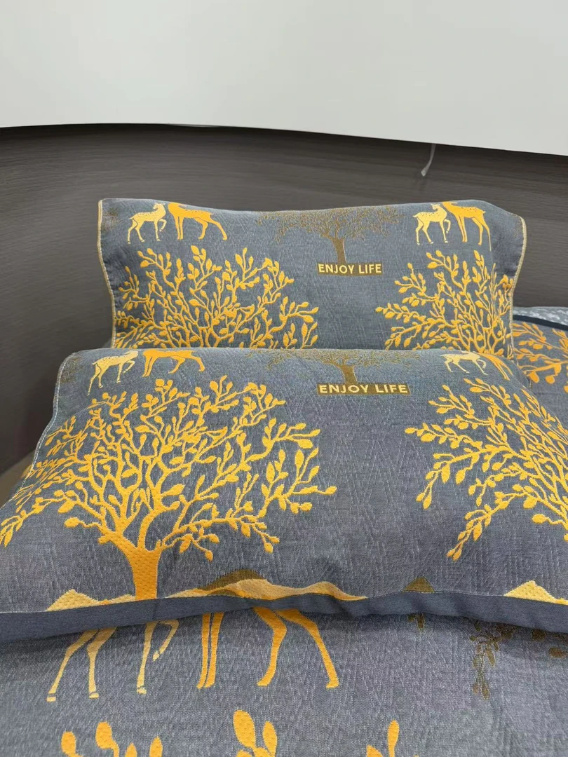 小鱼儿【一鹿有你-枕巾】52*78cm柔软舒适枕头巾家用大枕巾一对装