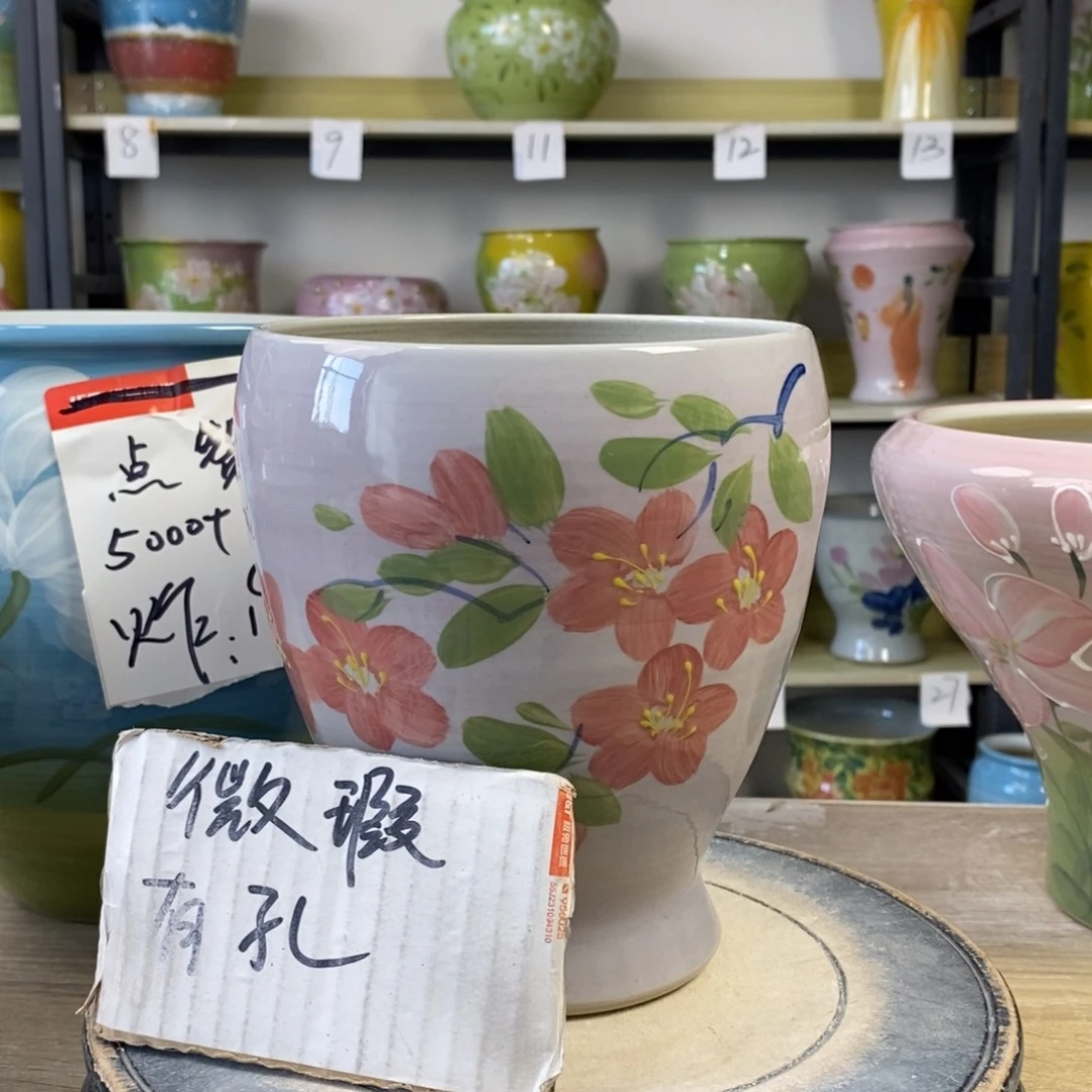 景德镇手工手绘陶瓷花盆