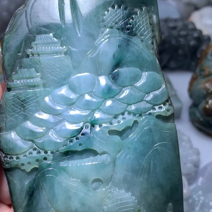 翡翠未镶嵌颈饰保真天然A货翡翠