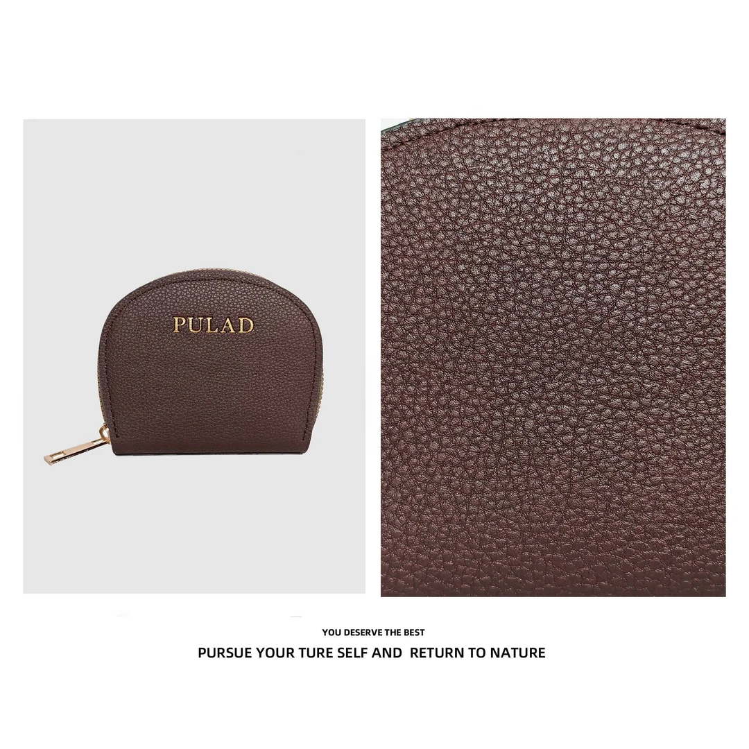 【工厂直销】秋冬新款棕色时尚女士拉链多卡位小卡包119