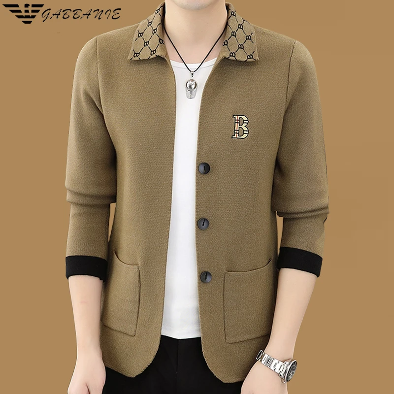 意大利宽松男士毛衣开衫时尚休闲春秋季高档韩版外穿长袖针织衫