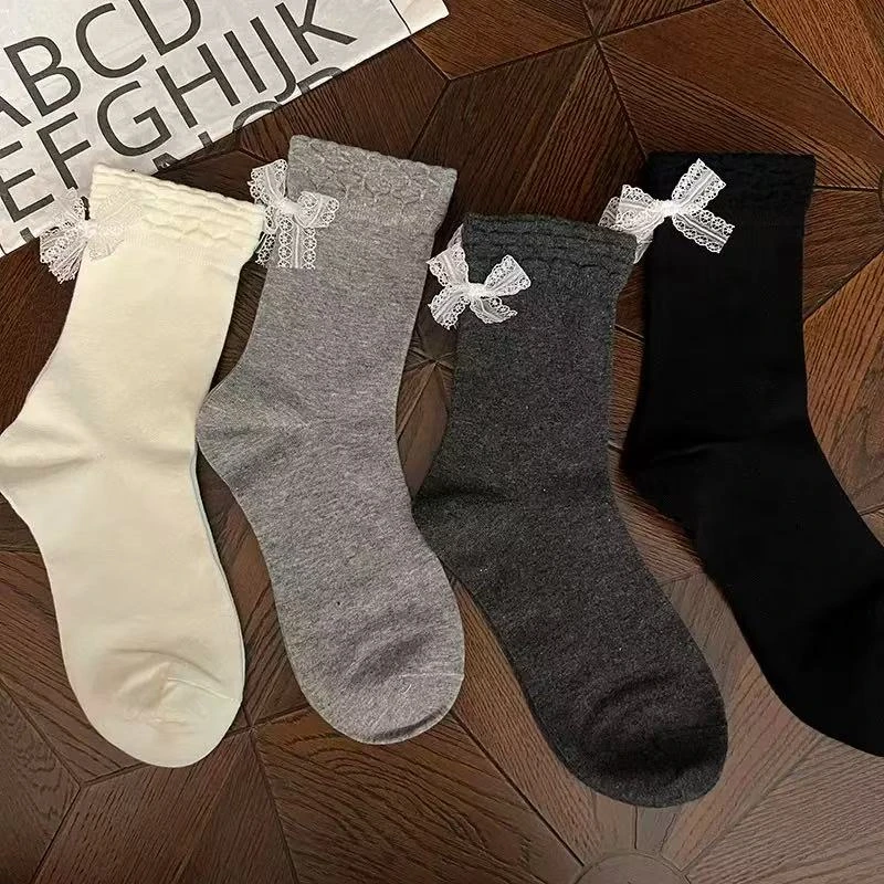 240（素）女士黑色简约加厚保暖堆袜