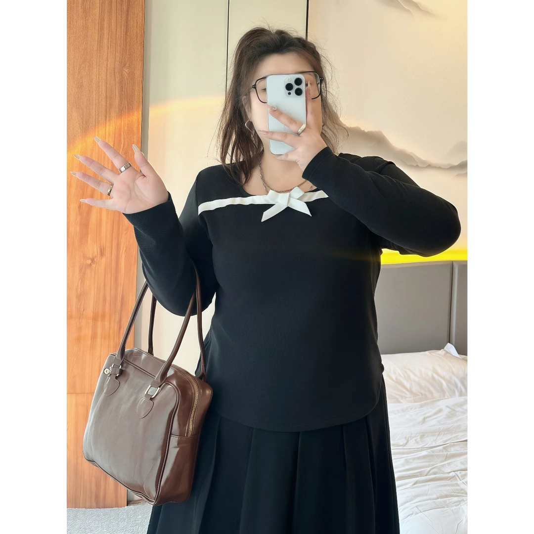 断码捡漏~魅力都市 /性感锁骨款樱花暖绒长袖T 12189花契大码