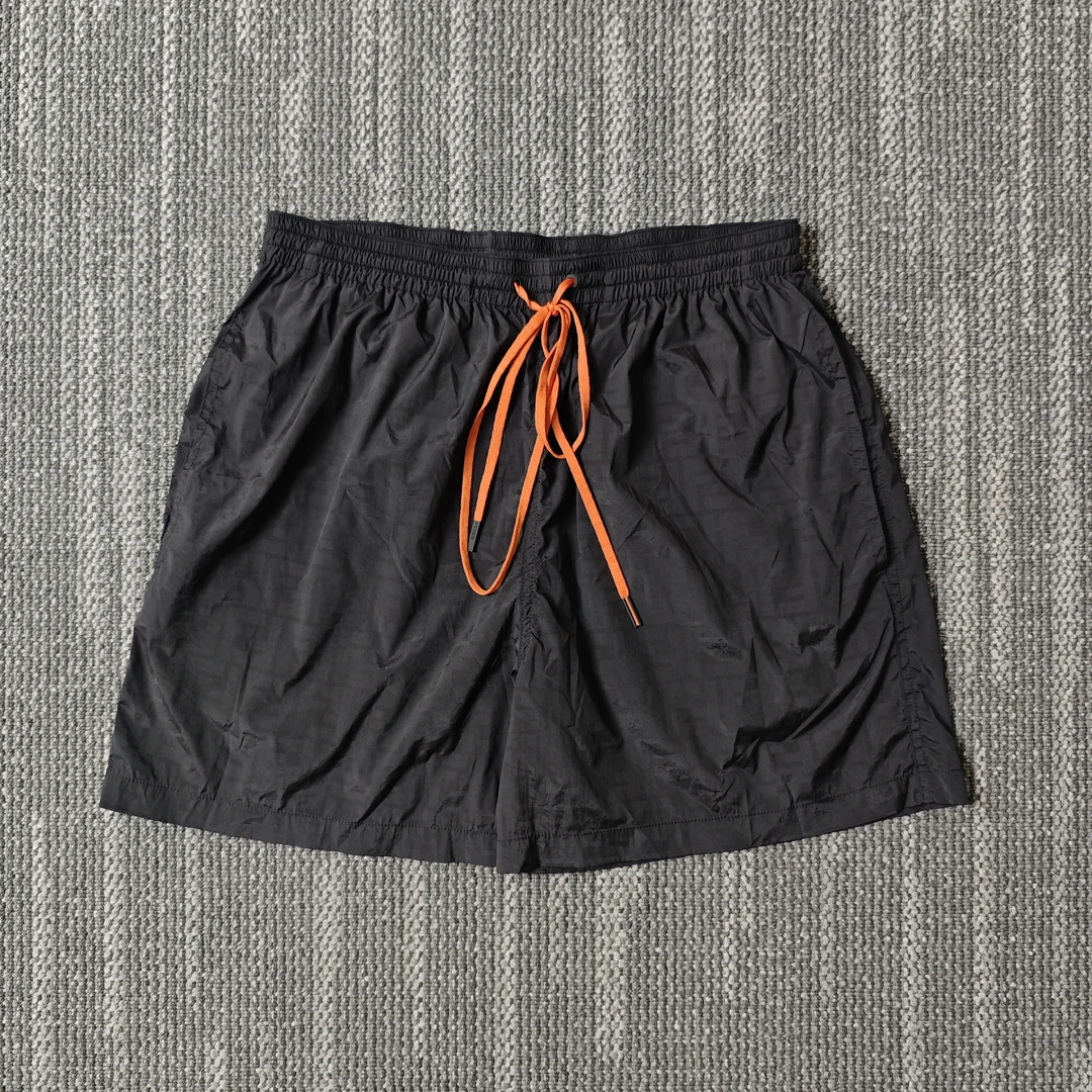 99新 FENDI/芬迪 双F满印松紧直筒沙滩裤/46码/9257