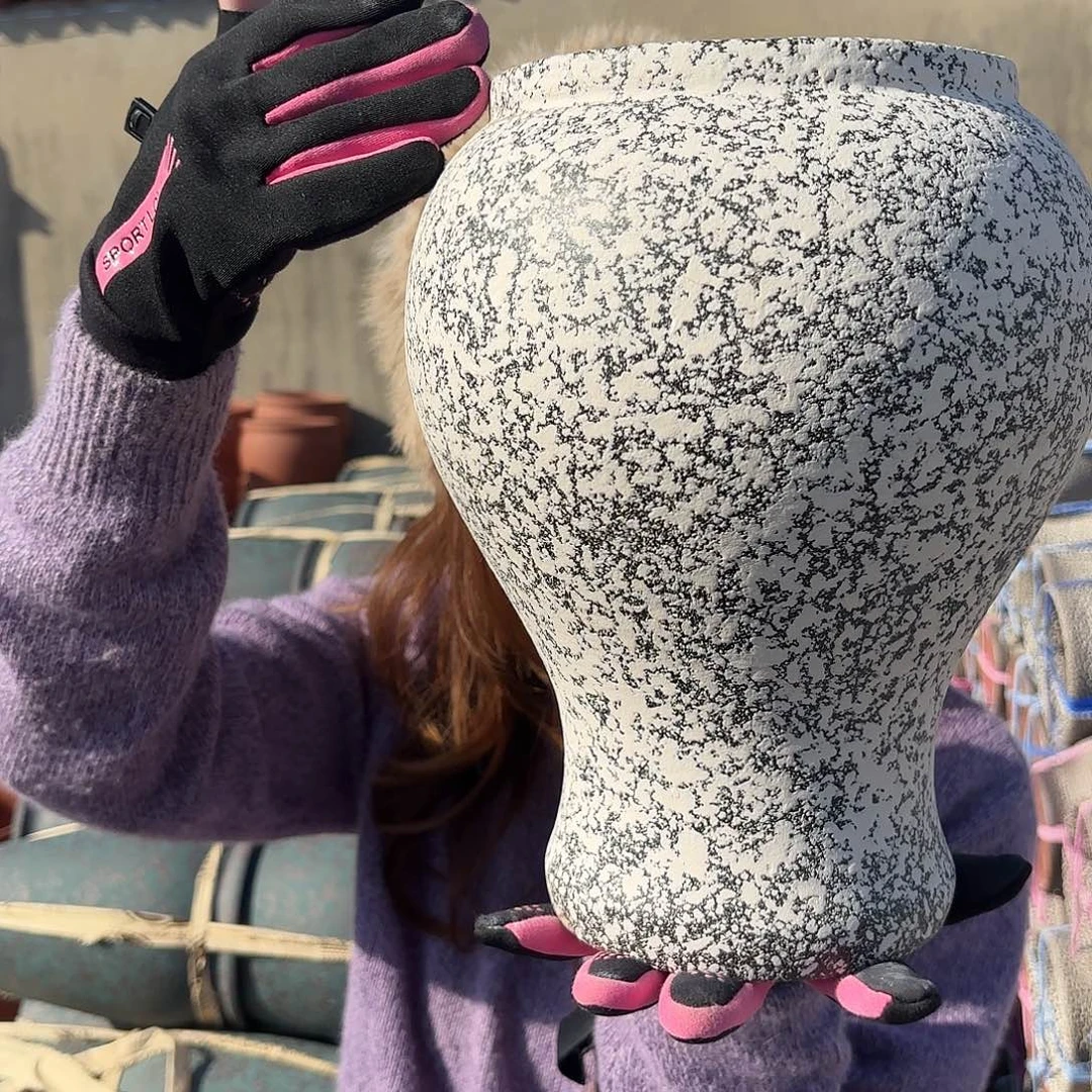 口径16高度27一个白泼墨鱼尾