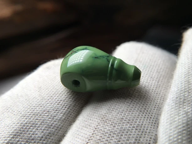 原矿绿松石三通 高瓷高色 瓷度到顶 尺寸10.5#10#19克重2.66