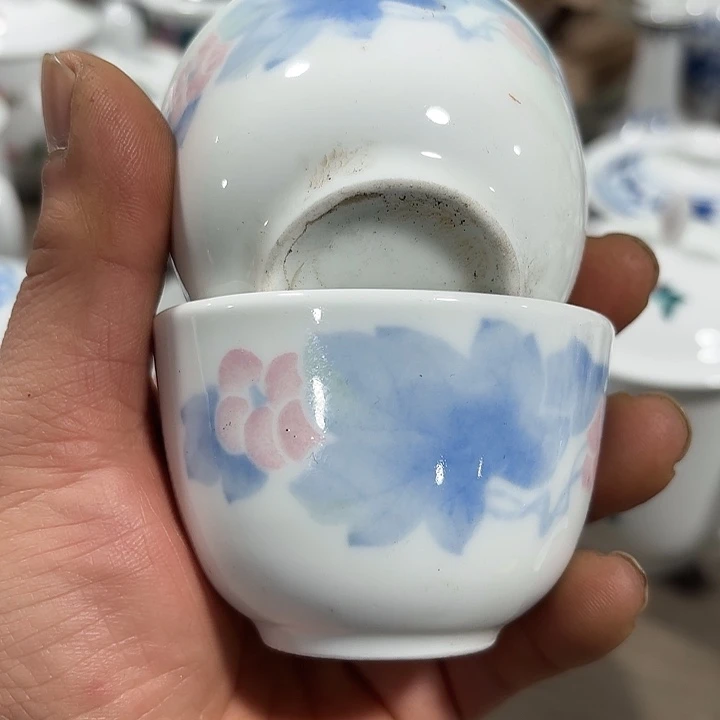 陶葡萄花杯子，杯子，杯子两个100毫升