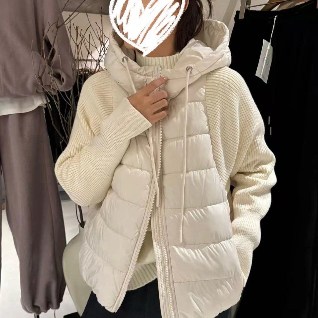 81033 韩系时髦百搭假两件拼接显瘦保暖棉服外套