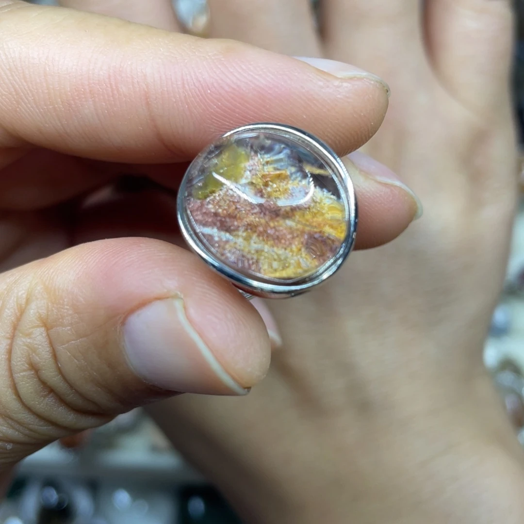【闪购商品】银S925镶嵌珠宝半成品水晶戒指
