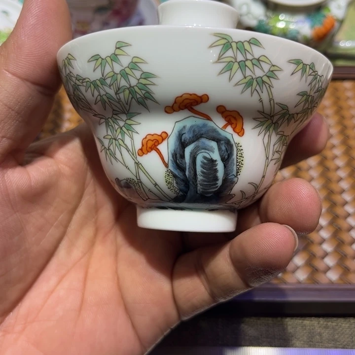 纯手绘精品盖碗杯