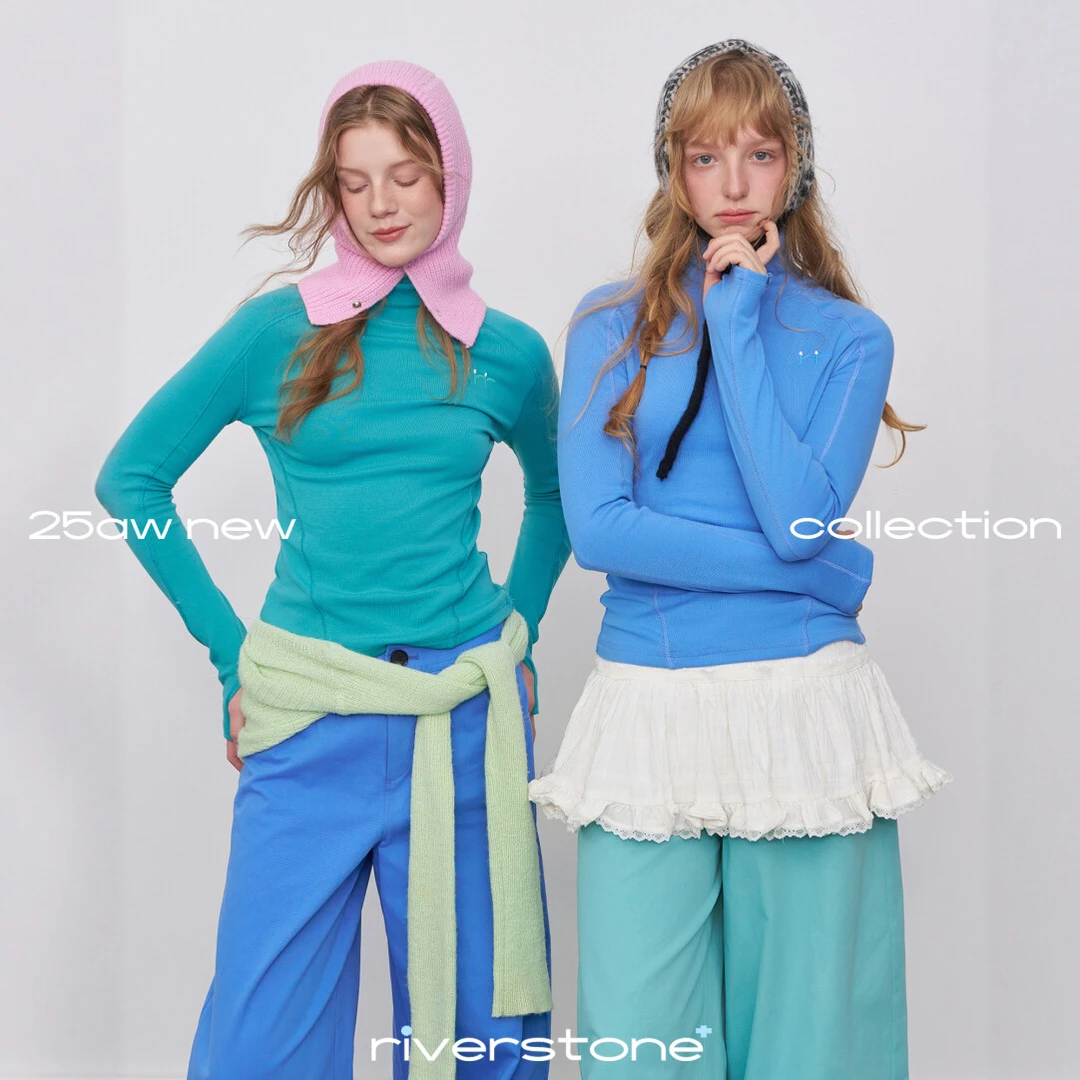 riverstone plus 高领明线纯色长袖T恤女冬季修身刺绣打底衫上衣