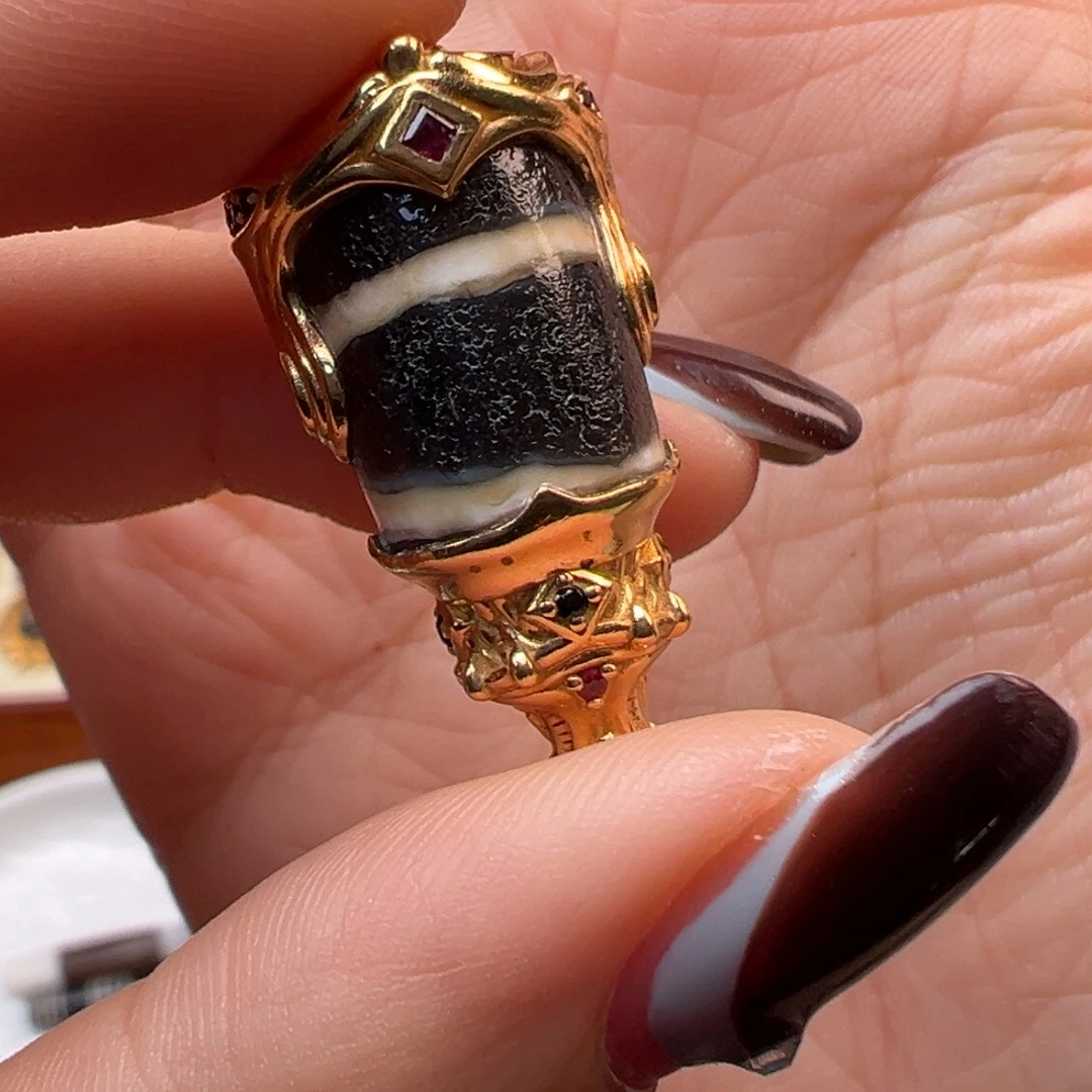 玛瑙/玉髓22K金镶嵌珠宝奇石