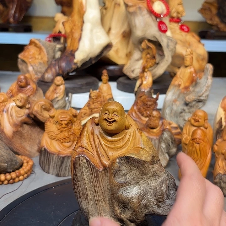 柏木太行崖柏弥勒佛