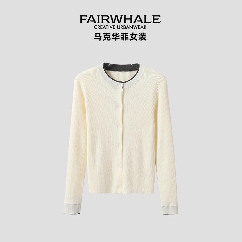 马克华菲QQ不褪色针织衫开衫排扣显瘦百搭秋季上衣F53004A545