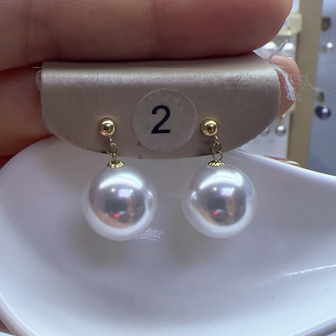 淡水珍珠耳饰18K金镶嵌