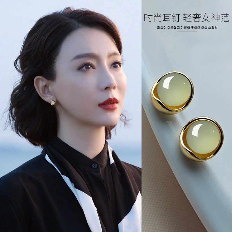 925银耳饰 轻奢新中式国风耳钉女2025新款高级感耳环复古耳坠
