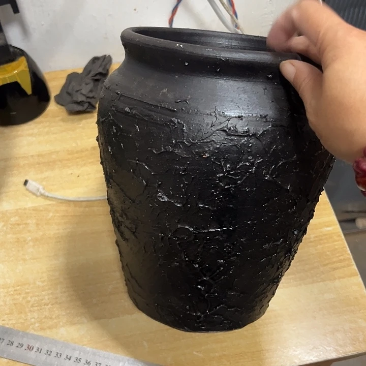 粗陶盆有孔高24口17