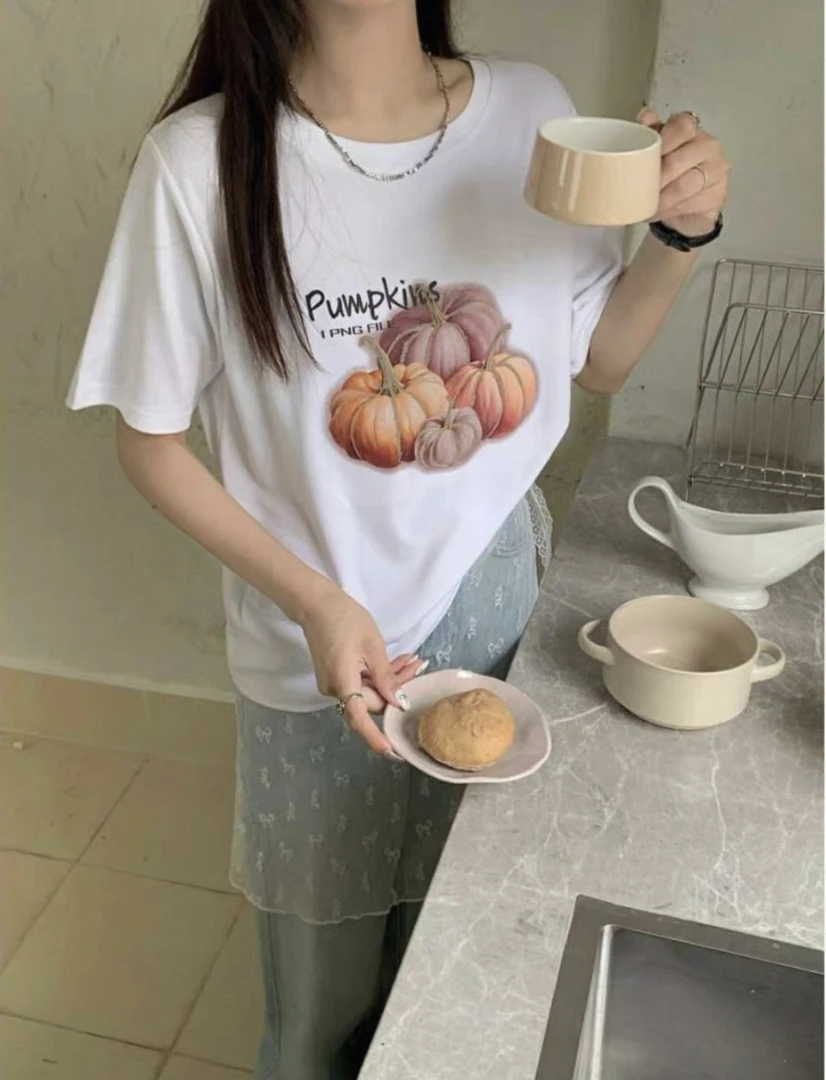 【李姑娘专属】7687南瓜印花短袖