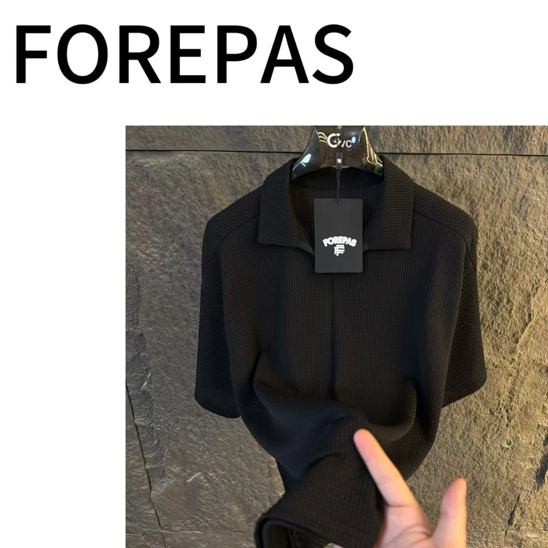 25SS时尚针织翻领高级黑轻奢冰凉透气Polo衫