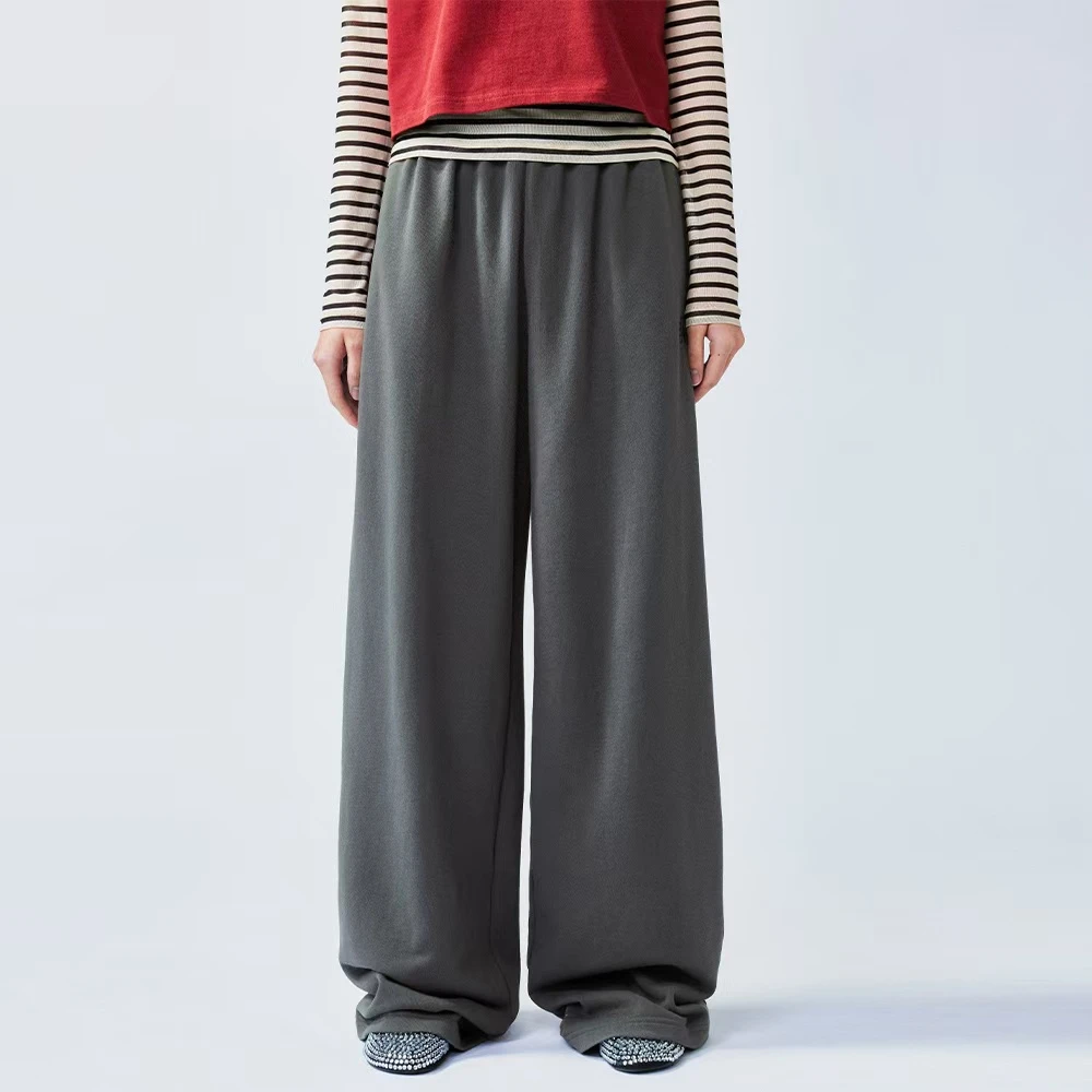 UOOYAA/乌丫2025春季新款灰色直筒宽松卫裤1599