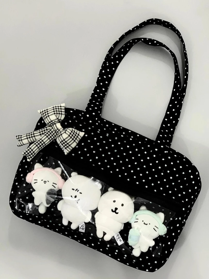 2025新款二次元多巴胺波点蕾丝痛包大容量小众手提单肩包百搭娃包