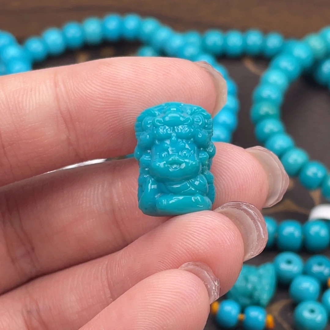 绿松石合金挂件蛇宝宝雕件