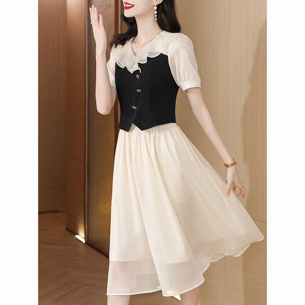 夏季时尚气质高端套装裙子洋气减龄显瘦两件套女士装