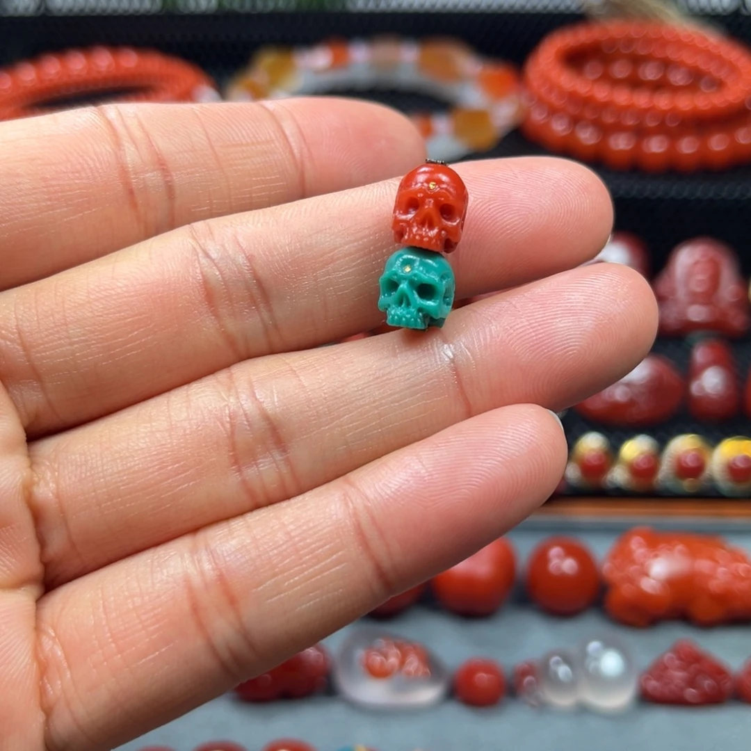 南红玛瑙未镶嵌半鄂对珠