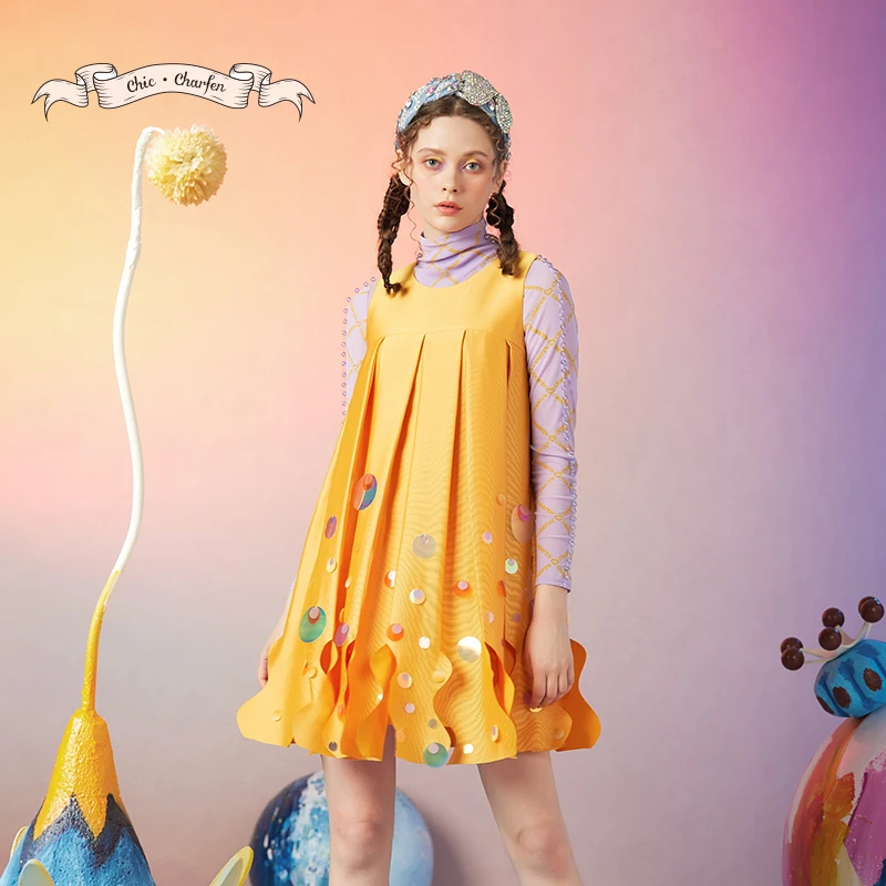 【媛媛专享】朝峰秋季菱格纹打底针织衫CFD3A501-5001B