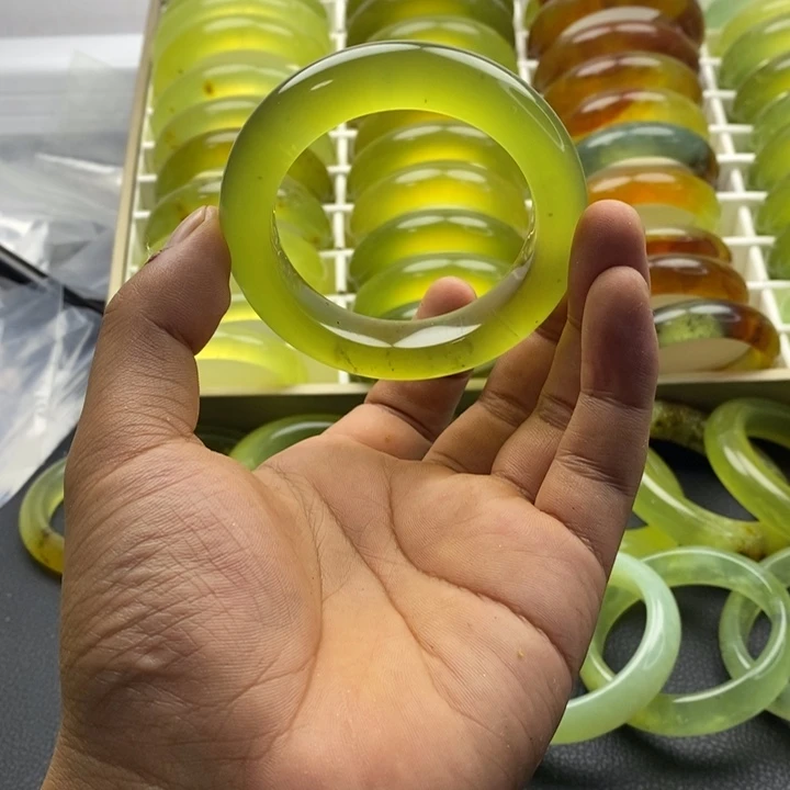蛇纹石玉合金手镯54.5瑕疵