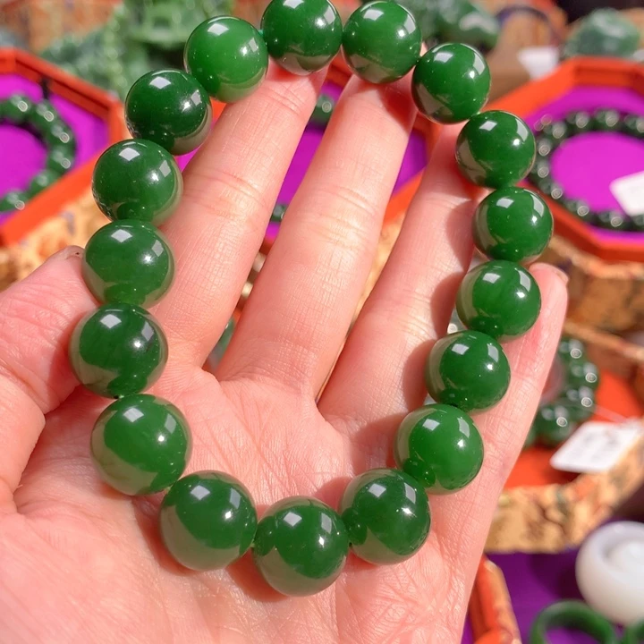 手串未镶嵌和田玉（碧玉）静*