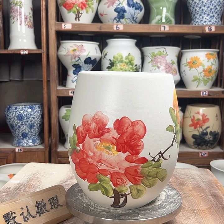摆件但盆牡丹牡丹新款新款陶瓷