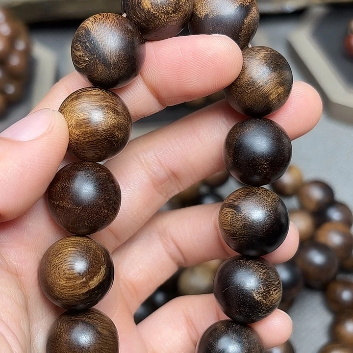 沉香手串越南芽庄黄棋楠瘤疤单圈16mm