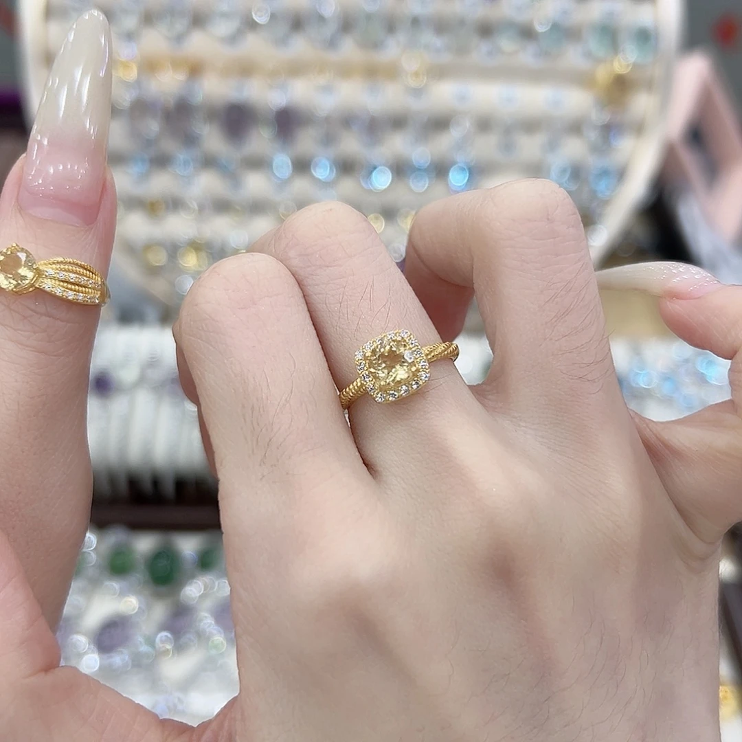 小***姐黄晶戒指银S925镶嵌