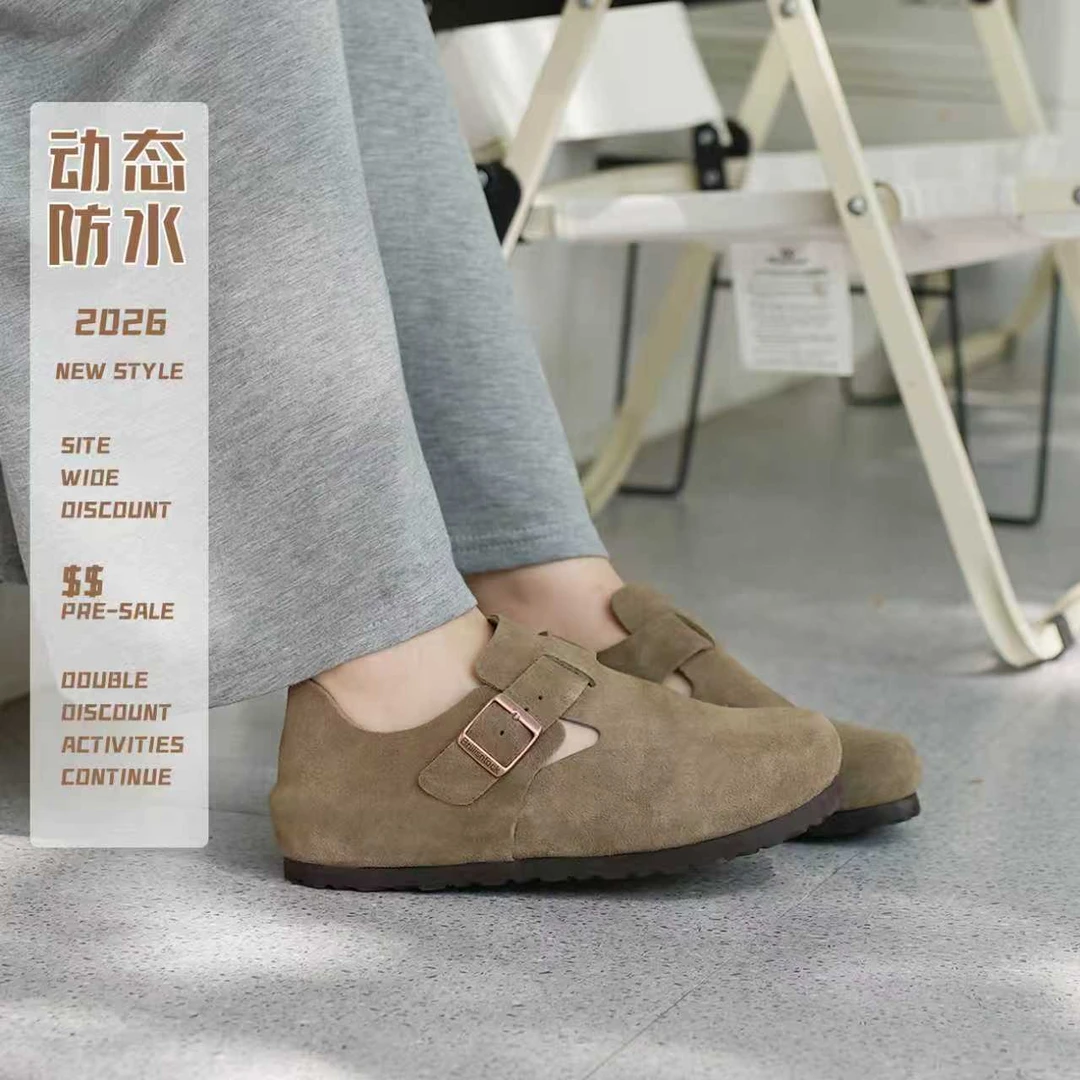 【动态防水】全包勃肯鞋牛皮舒适百搭琥珀流光风爆款博肯女单鞋