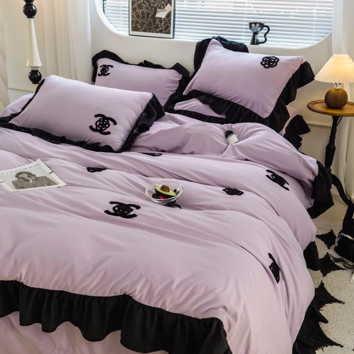 LangSha/浪莎法式公主床单四件套毛巾绣韩版少女花边四件套床笠款