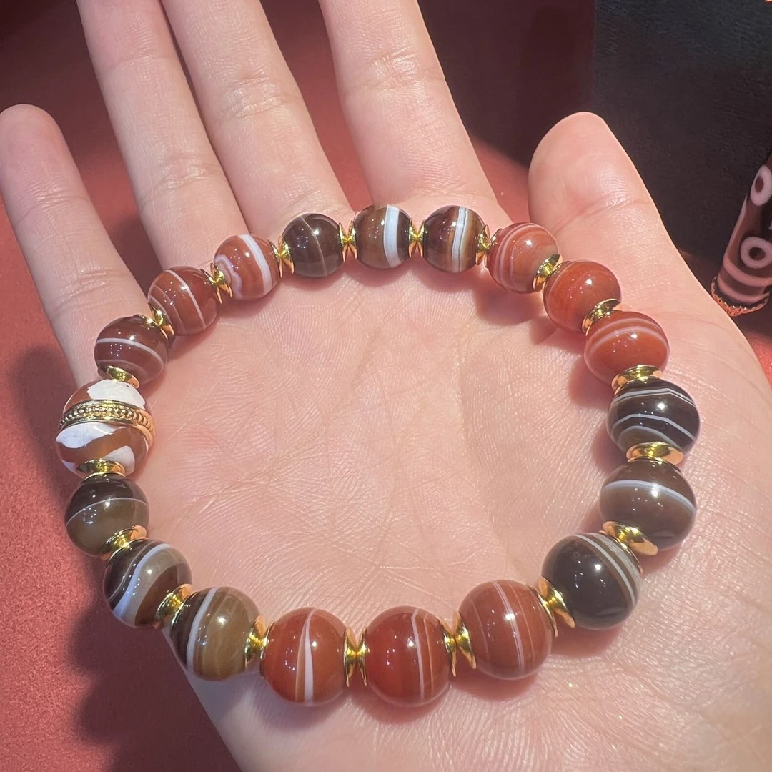 【大胖专属】 22 H06551-玛瑙DIY手串（红肉缠丝）-10mm