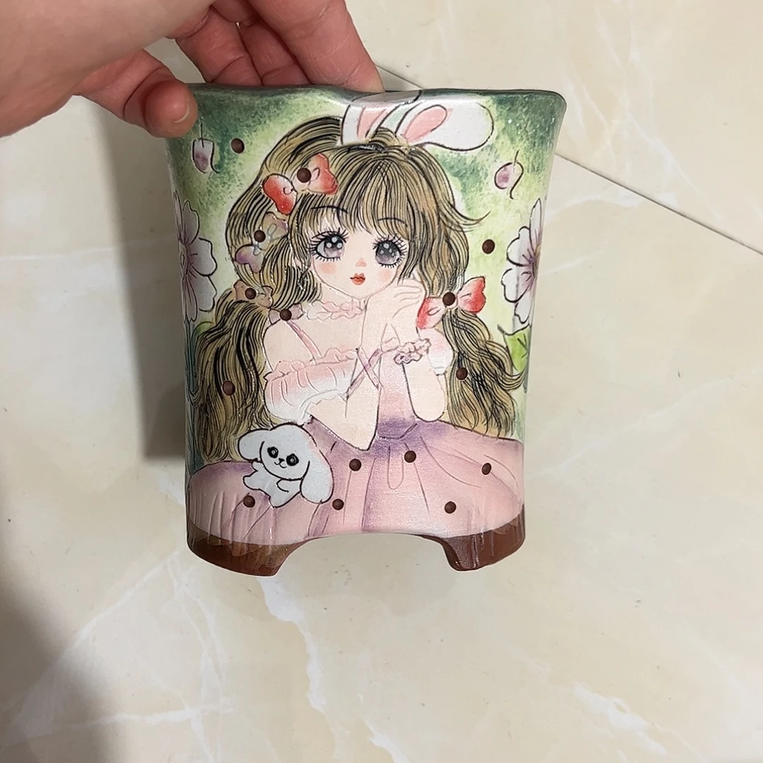 景德镇炫彩手绘口11.5高14.5