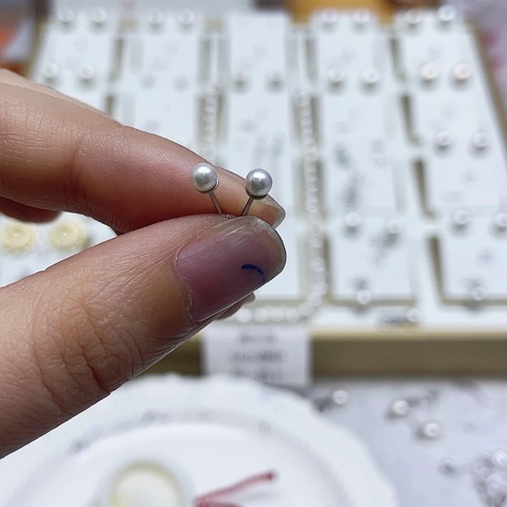 淡水珍珠耳饰银S925镶嵌