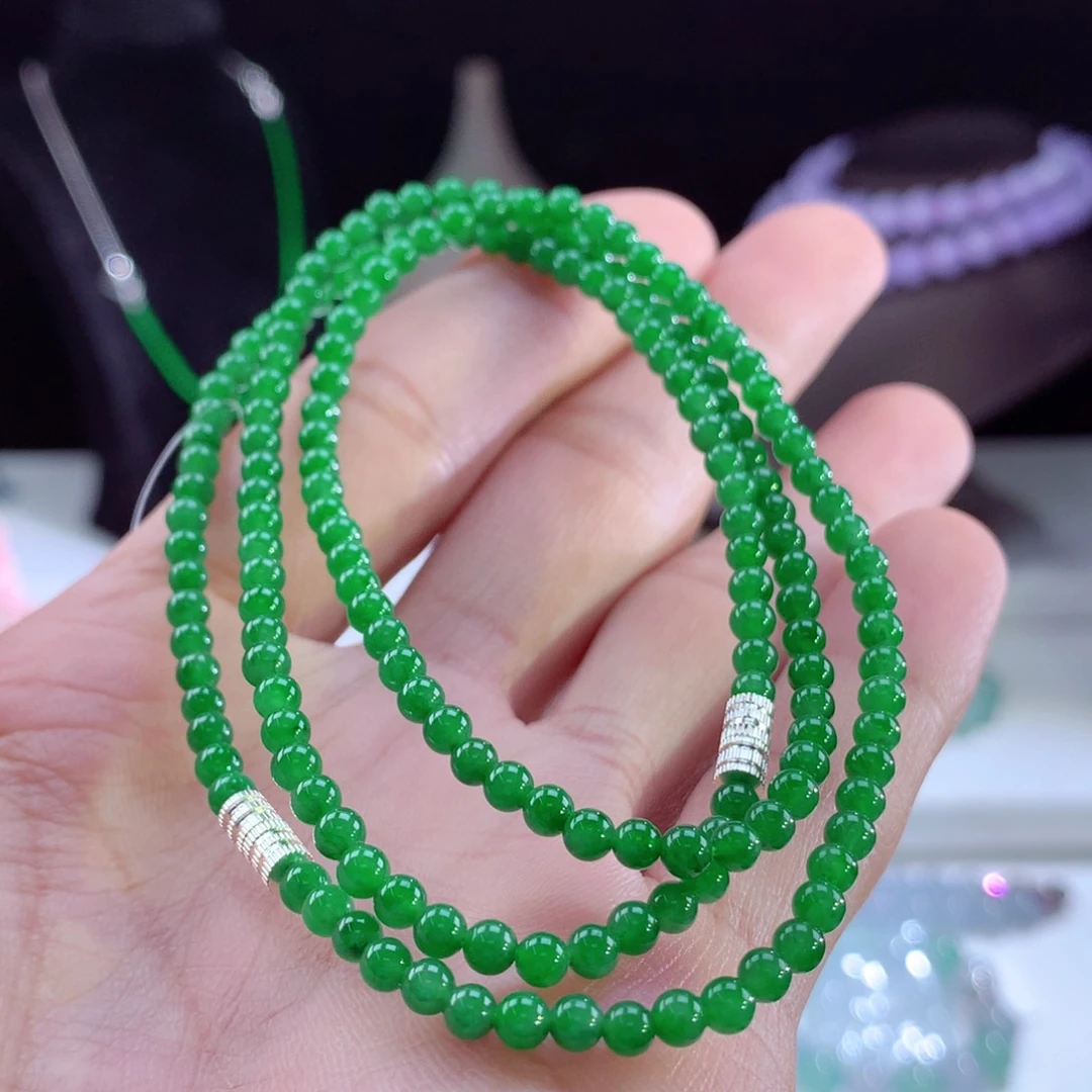 翡翠手链未镶嵌缅甸天然A货翡翠