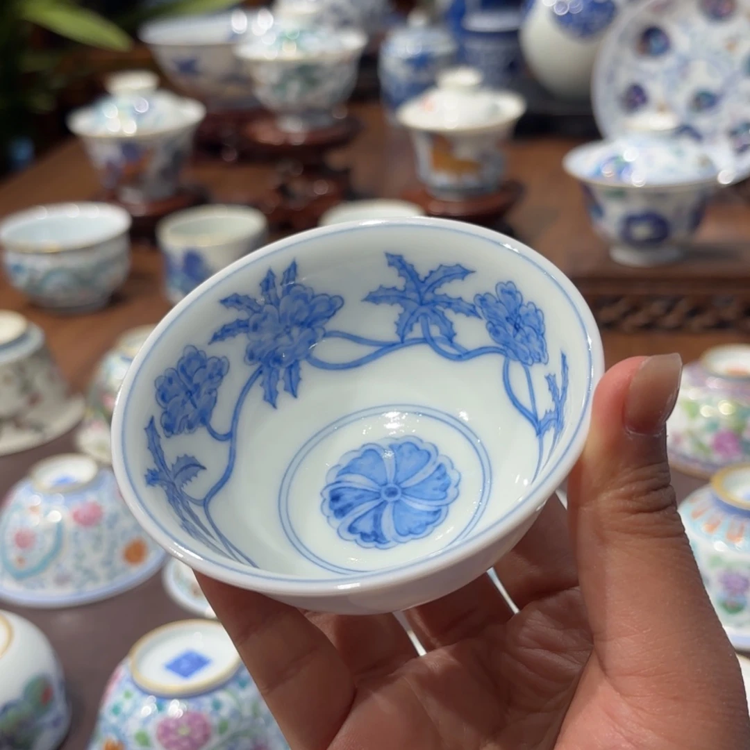 柴 高温颜色釉粉秋葵杯…………