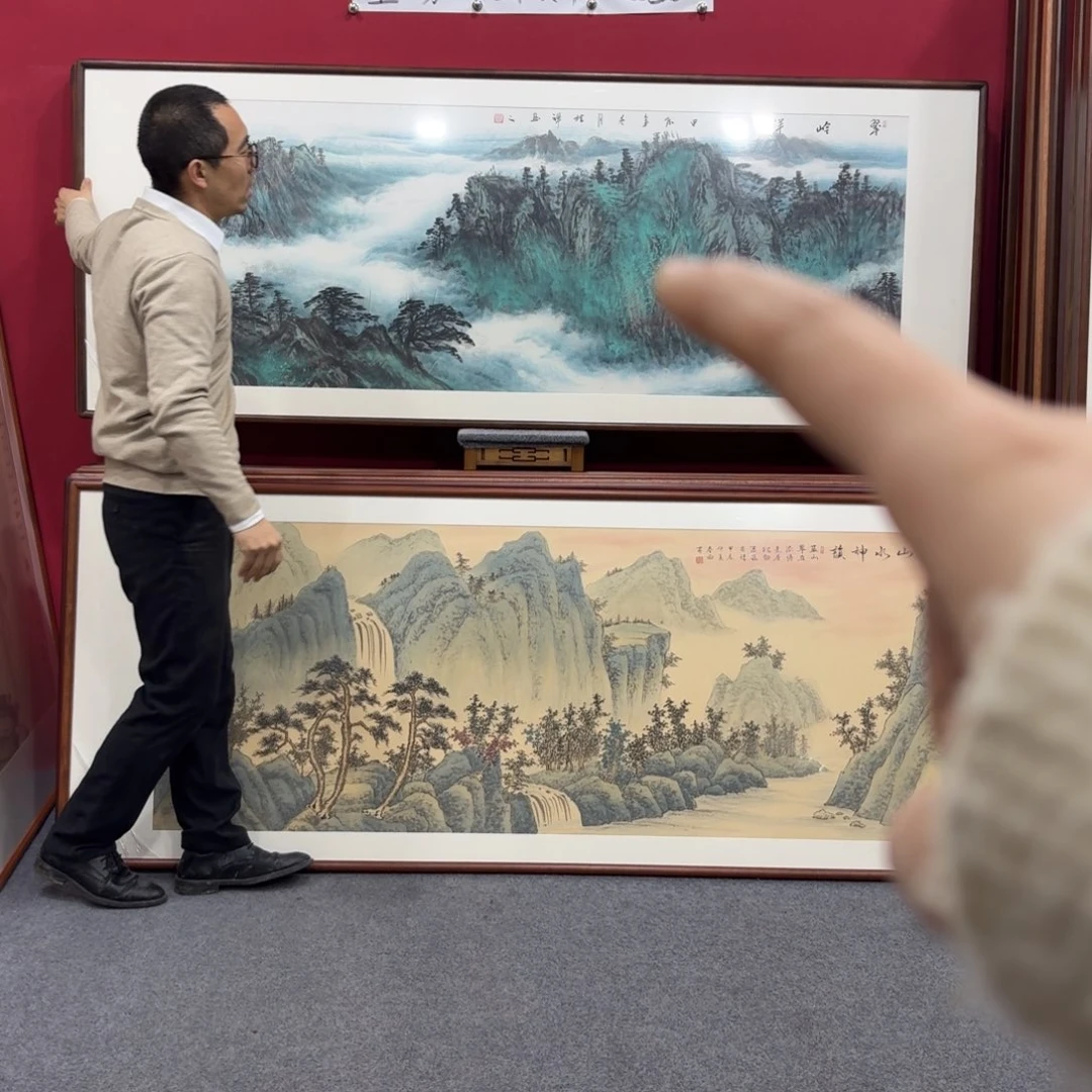 国画带框绘画210/80尺寸